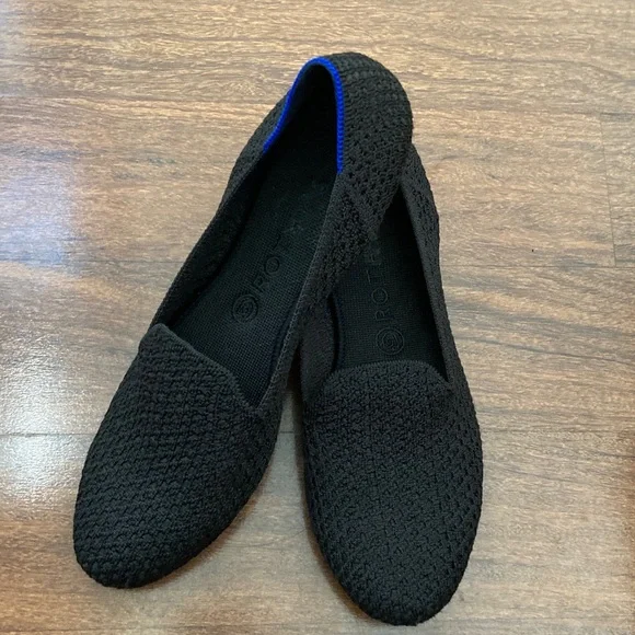 Rothy's Black Knit Loafers Sz 10